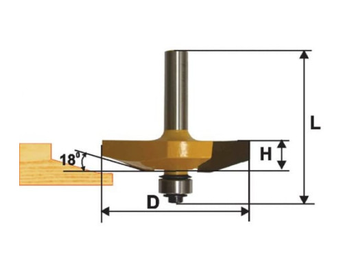 Фреза фигирейная горизонтальная (89х19 мм; хвостовик 12 мм) по дереву Энкор 9329