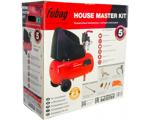 Компрессор FUBAG HOUSE MASTER KIT+ 5 OL 195/24 + 5 предметов