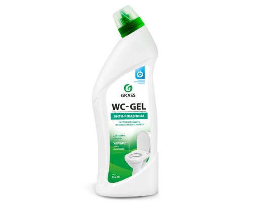 Чистящее средство для сантехники ванной кухни унитаза от ржавчины Grass WC gel 750 мл 219175