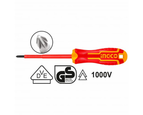 Диэлектрическая крестовая отвертка INGCO PH2x100 мм HISD81PH2100