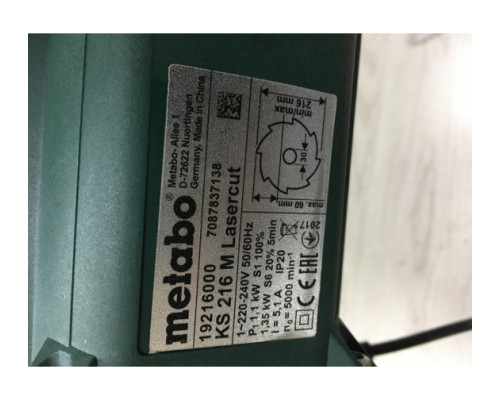 Торцовочная пила Metabo KS 216 M Lasercut 619216000