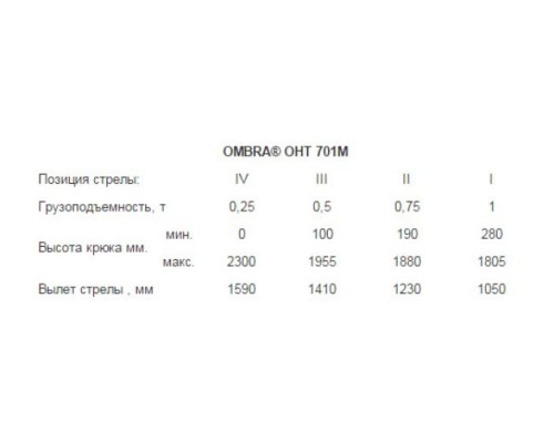 Гидравлический складной кран Ombra OHT701M 55525