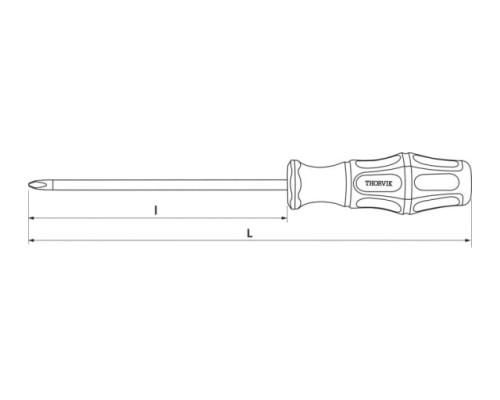 Крестовая отвертка THORVIK SDP1100 PHILLIPS PH1x100 мм 52149