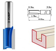 Фреза пазовая прямая ПРОФЕССИОНАЛ (14х19х51 мм; хвостовик 8 мм) Зубр 28753-14-19