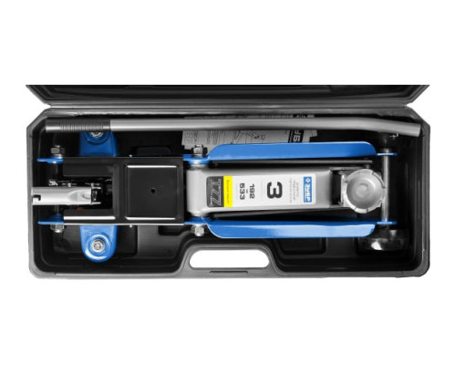 Гидравлический подкатной домкрат 3т, 192-533мм, в кейсе, ЗУБР Профессионал T77 43055-3-K