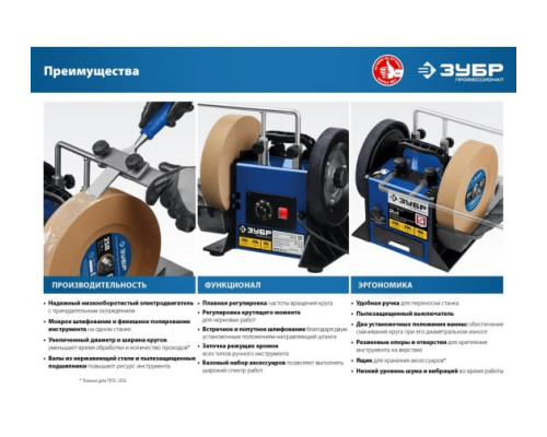 Шлифовально-полировальный станок ЗУБР d 200 мм, 160 Вт, ППС-200