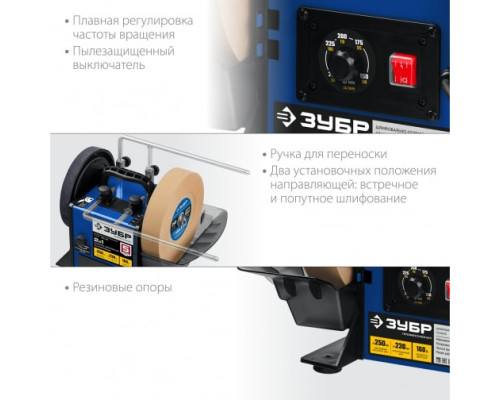 Шлифовально-полировальный станок ЗУБР d 250 мм, 160 Вт ППС-250
