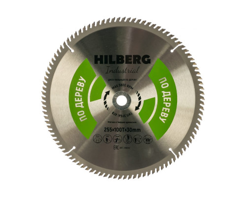 Диск пильный  Industrial Дерево (255x30 мм; 100Т) Hilberg HW257